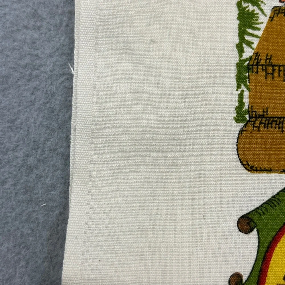 Vtg 50s Germany Souvenir Map Tea Towel Illustrated Cities Coats of Arms‎ 62